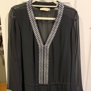 Tory Burch sheer black tunic
